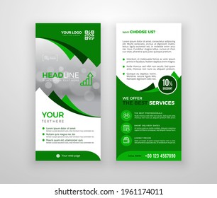 Double-sided DL Flyer Design. Brochure Or Flyer Template. Layout With Modern Elements And Photo Space.