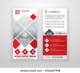Double-sided DL flyer design. Brochure or flyer template. Layout with modern elements and photo space.