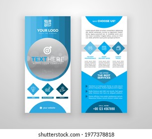 Double-sided DL flyer design. Brochure or flyer template. Layout with modern elements and photo space.