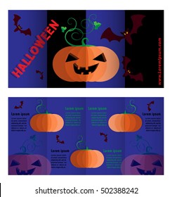 Double-sided flyer with pumpkins and bats