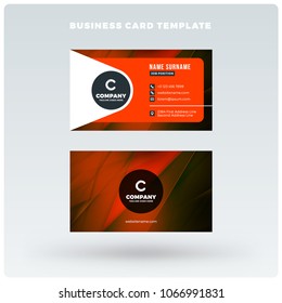 Double-sided horizontal business card template with abstract background. Vector mockup illustration. Stationery design