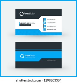 Double-sided horizontal business card template. Vector mockup illustration. Stationery design
