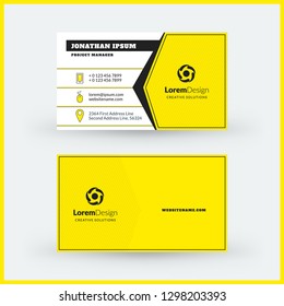 Double-sided horizontal business card template. Vector mockup illustration. Stationery design