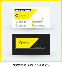 Double-sided horizontal business card template. Vector mockup illustration. Stationery design