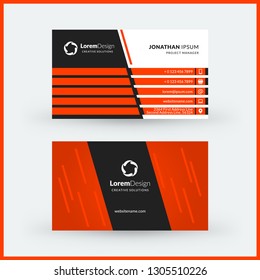 Double-sided horizontal business card template. Vector mockup illustration. Stationery design