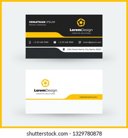 Double-sided horizontal business card template. Vector mockup illustration. Stationery design