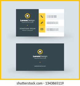 Double-sided horizontal business card template. Vector mockup illustration. Stationery design