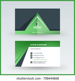 Double-sided horizontal business card template. Vector mockup illustration. Stationery design