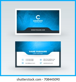 Double-sided horizontal business card template. Vector mockup illustration. Stationery design