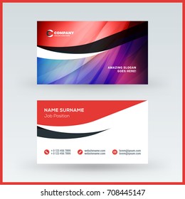 Double-sided horizontal business card template. Vector mockup illustration. Stationery design
