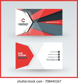 Double-sided horizontal business card template. Vector mockup illustration. Stationery design