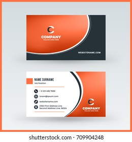 Double-sided horizontal business card template. Vector mockup illustration. Stationery design