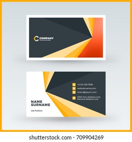Double-sided horizontal business card template. Vector mockup illustration. Stationery design
