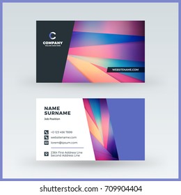 Double-sided horizontal business card template. Vector mockup illustration. Stationery design