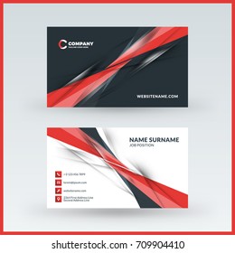 Double-sided horizontal business card template. Vector mockup illustration. Stationery design