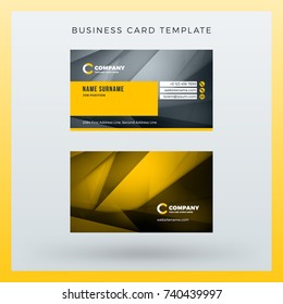 Double-sided horizontal business card template with abstract background. Vector mockup illustration. Stationery design