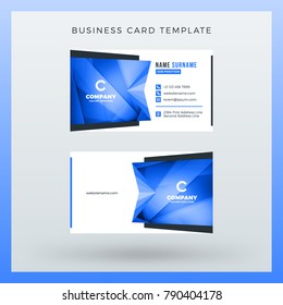 Double-sided horizontal business card template with abstract background. Vector mockup illustration. Stationery design