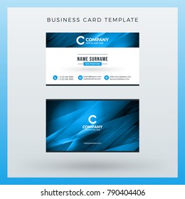 Double-sided horizontal business card template with abstract background. Vector mockup illustration. Stationery design