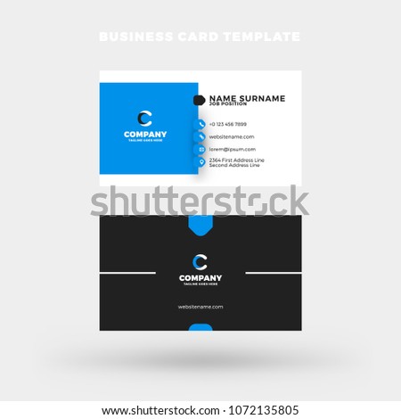 doublesided horizontal business card template vector stock vector horizontal business card