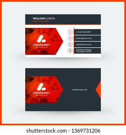 Double-sided horizontal modern business card template. Vector mockup illustration. Stationery design