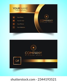 Double-Sided Luxury, Modern and Elegant Business Card Design Template. Vector Illustration