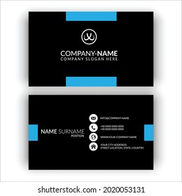 Plantilla de tarjeta de negocios creativa de doble cara. Retrato y orientación paisajística. 
Diseño horizontal y vertical. 