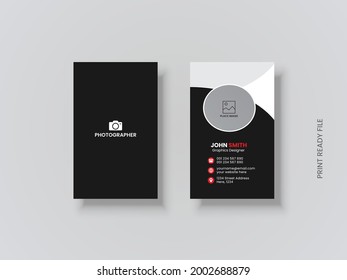 Double-sided Modern photographer business card template with clean design