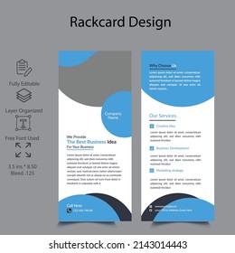  Double-Sided  Rack Card or Dl Flyer Template for digital Marketing Agency. Creative flyer concept 