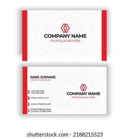 Double-sided red modern creative business card and name card,horizontal simple clean template vector design, layout in rectangle size vector illustration .