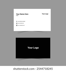 Double-sided, unique business card template. Business card mockup, clean professional business card template, and visiting card template.