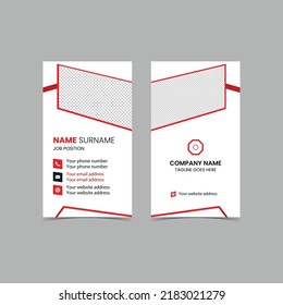 Double-sided Vector Modern Creative and Clean Business Card template. Portrait and landscape orientation. Horizontal and vertical layout. Vector illustration