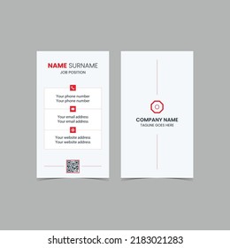 Double-sided Vector Modern Creative and Clean Business Card template. Portrait and landscape orientation. Horizontal and vertical layout. Vector illustration