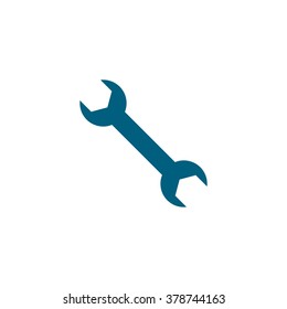 Double-sided wrench. Vector icon blue