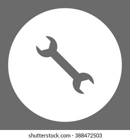 Double-sided wrench. Vector icon grey and white
