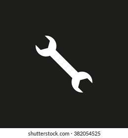 Double-sided wrench. Vector icon white
