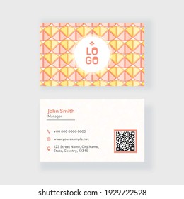 Double-Sides Of Business Or Visiting Card With Triangle Pattern.