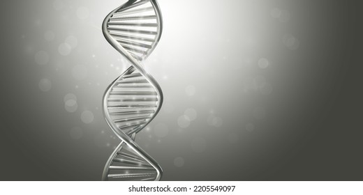 Double-stranded helix DNA model in gray color.