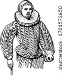 Doublet body garment such as was worn by men from about the end, vintage line drawing or engraving illustration.
