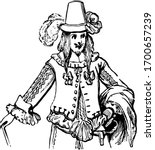 Doublet room about the end of the fifteenth, vintage line drawing or engraving illustration.