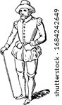 Doublet are sleeves were sometimes separate, vintage line drawing or engraving illustration.
