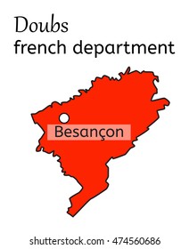 Doubs french department map