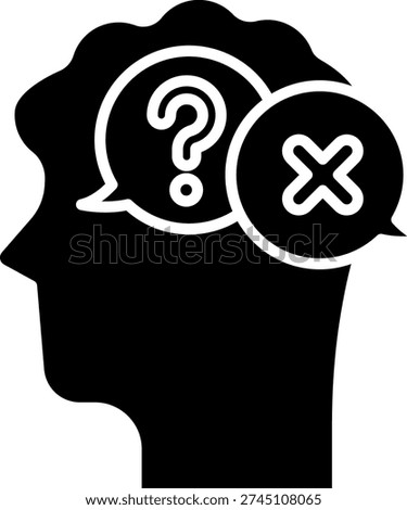 Doubt and Confusion Concept in Human Mind Icon