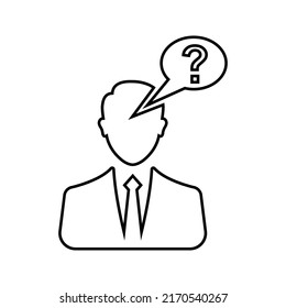 Doubt, confusion icon. Outline vector graphics.