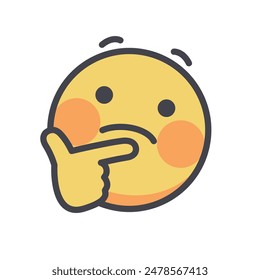 Zweifel Emoji Cartoon Vektorgrafik isolierte Illustration