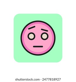 Doubt emoticon line icon, Confusion, uncertainty, question. Emoticon concept. Can be used for topics like emotion, social networking, chat