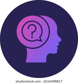 Doubt Glyph Circle Gradient Icon