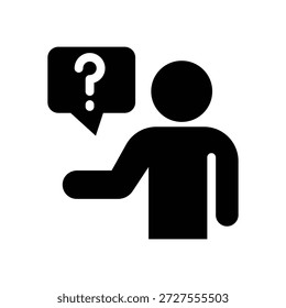 Gráfico de Vector de ilustración de icono de glifo de duda. Gráfico simple del Vector de la ilustración del elemento, conveniente para el App, los Sitios web, y las presentaciones aisladas en el fondo blanco