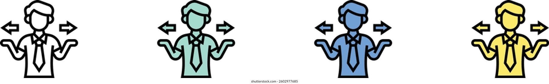 doubt icon. Outline, Green, Blue and Yellow Style Design Isolated On White Background