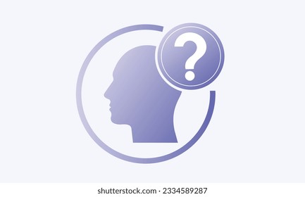 Doubt logo with man.person imagine logotype graphic.on white background.Vector Design Illustration.
