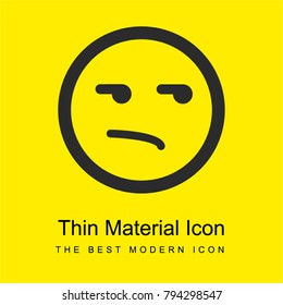 Doubt on emoticon square face bright yellow material minimal icon or logo design